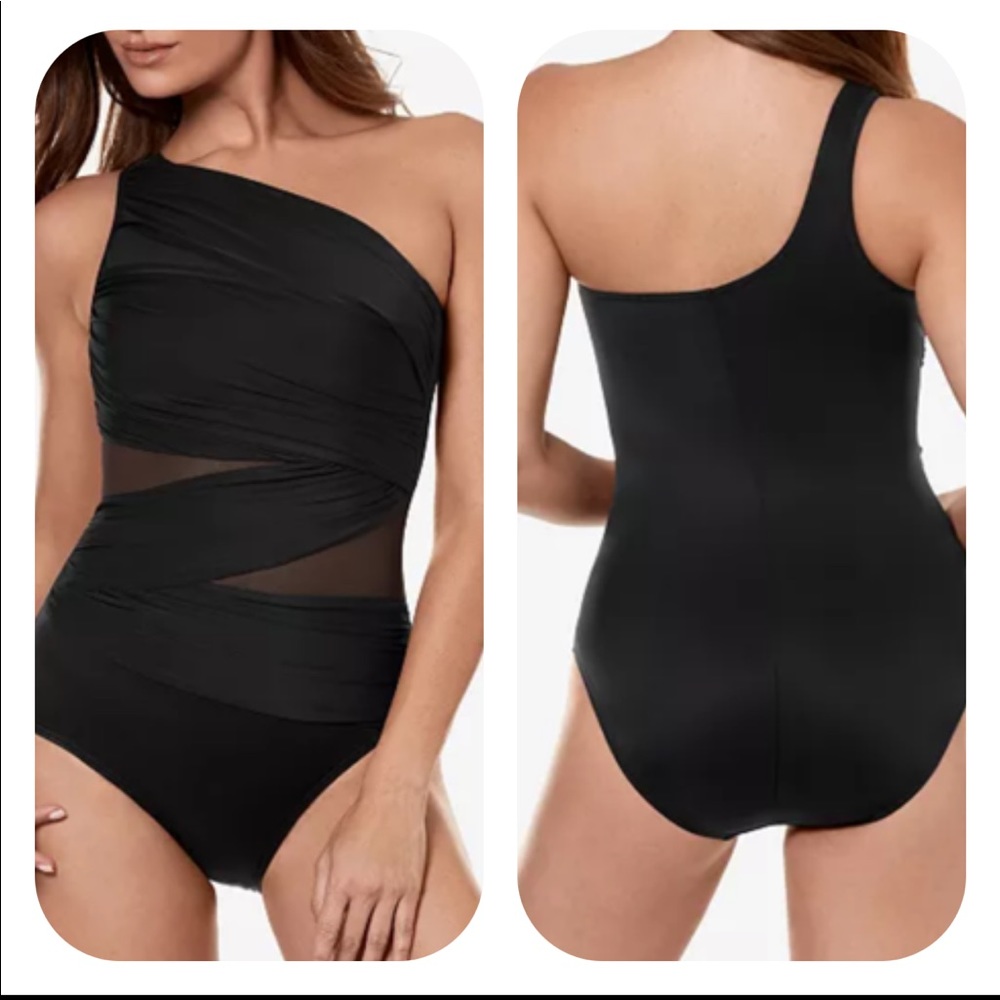 Miraclesuit Network Jena One Shoulder Swimsuit Black
